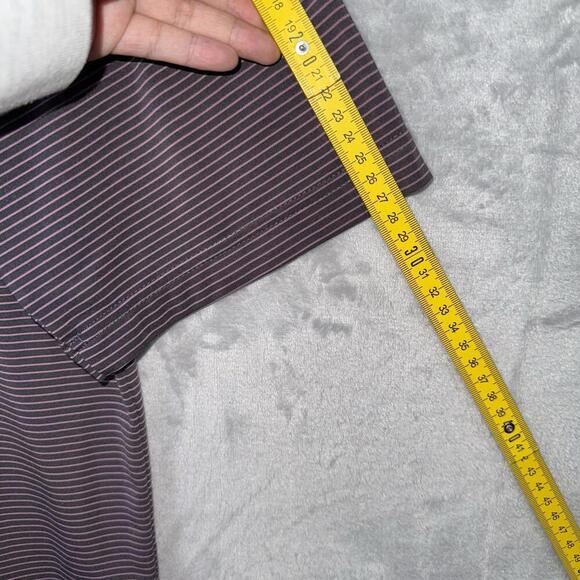 Horn Legend Performance Polo Shirt Men L Purple Stripe Torrey Pines Golf Stretch - Picture 10 of 11
